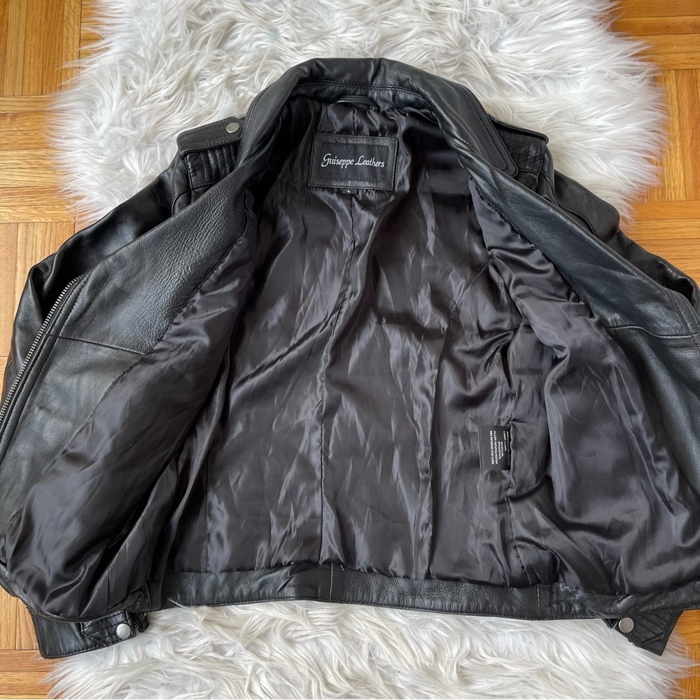GUISEPPE leather Motorcycle black‎ jacket - Picture 13 of 16